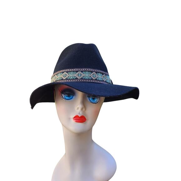 Peter Grimm True Character Black Southwestern Boho Wool Felt Floppy Hat - Picture 3 of 11